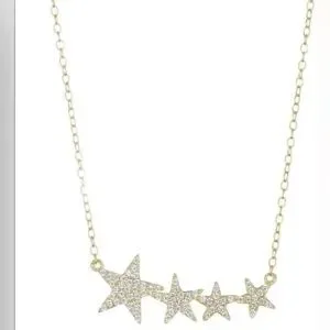 adornia Jewelry Adornia Shooting Stars Pendant Necklace Gold